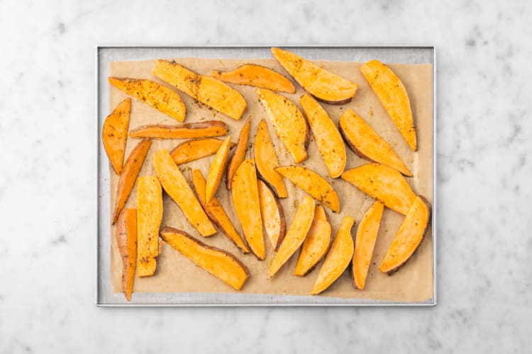 Roast sweet potato wedges