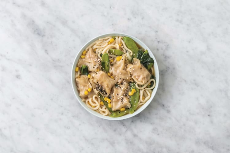 OnePot Vegetable Gyoza & Udon Noodle Soup Recipe HelloFresh