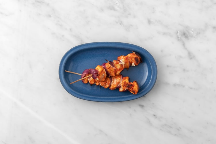 Chipotle Chicken and Red Onion Skewers