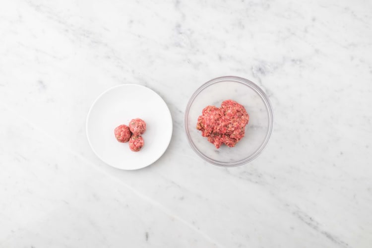 Prep and  form meatballs