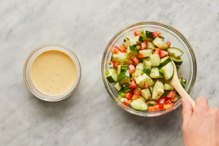 Mix Hummus & Make Salad