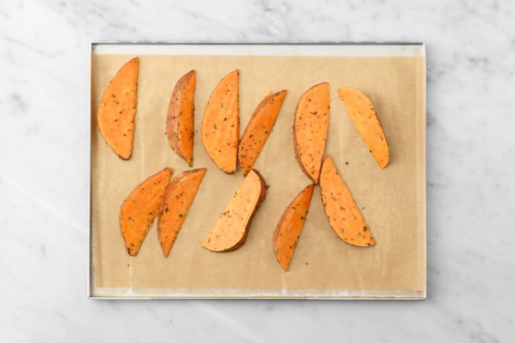 Roast sweet potato wedges