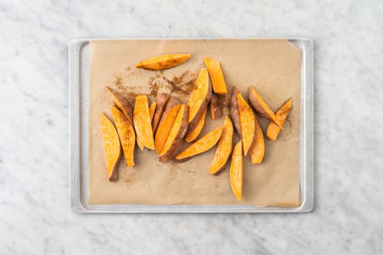 Roast sweet potato wedges