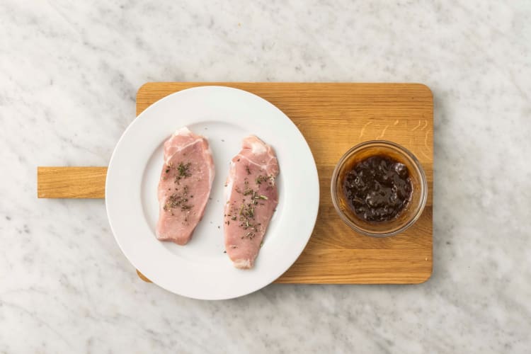 Make fig sauce and prep chicken