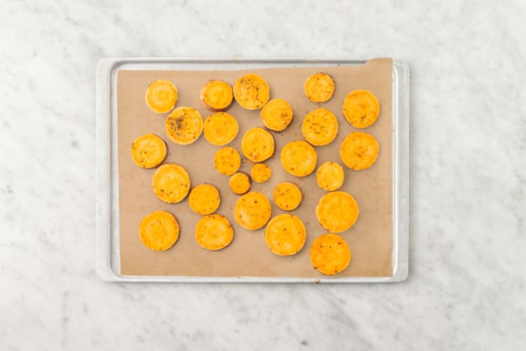 Roast sweet potato coins