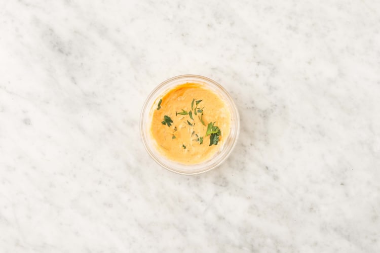 Make hummus dressing