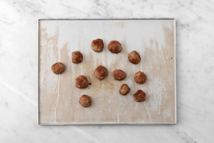 Prep and cook meatballs