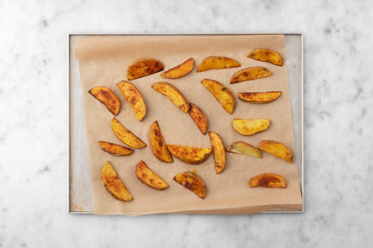 Roast potato wedges