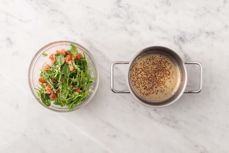 Make hot honey and toss salad