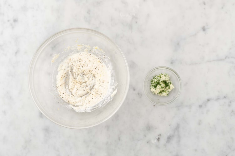 Make dressing and parsley butter