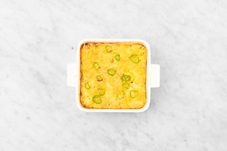 Finish cornbread batter and bake