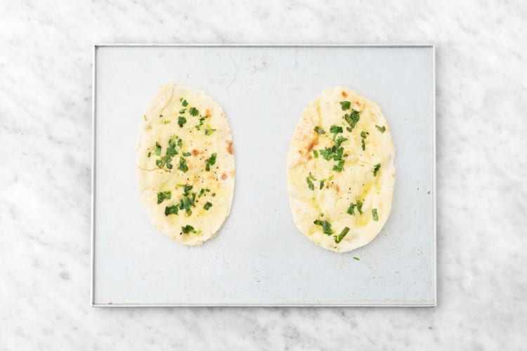 Make cilantro-garlic naan