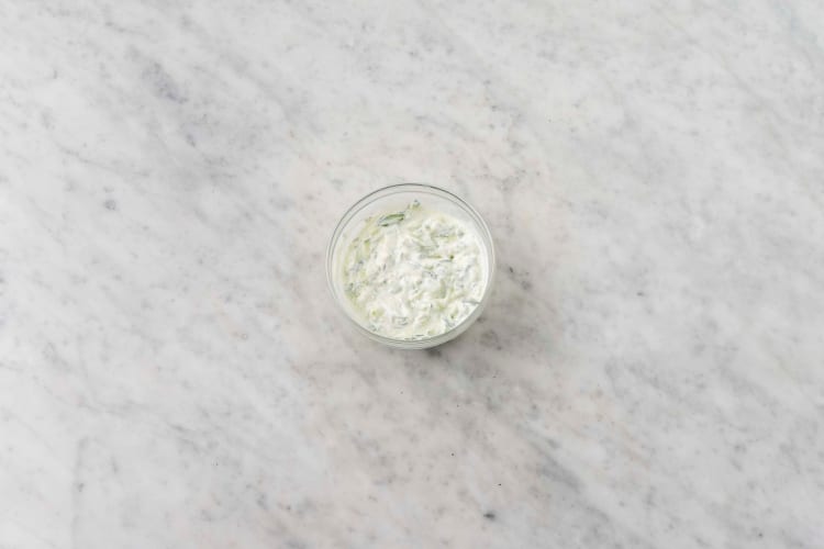 Make cilantro-yogurt sauce