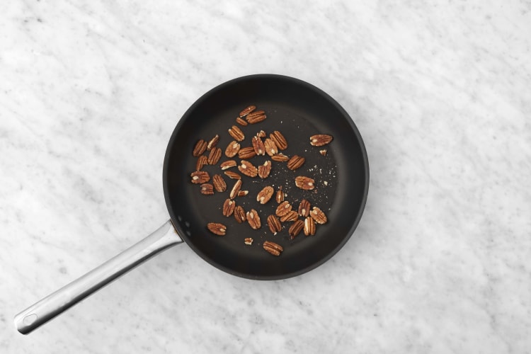 Bake and toast pecans