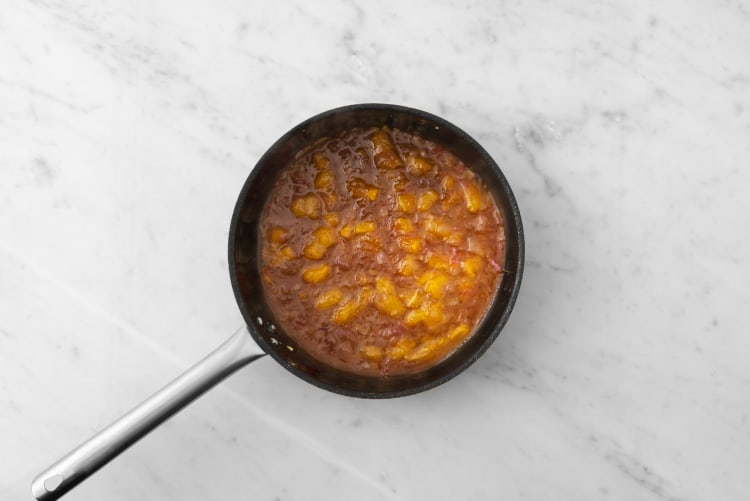 Cook orange-apricot sauce