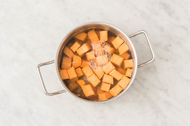 Cook sweet potatoes