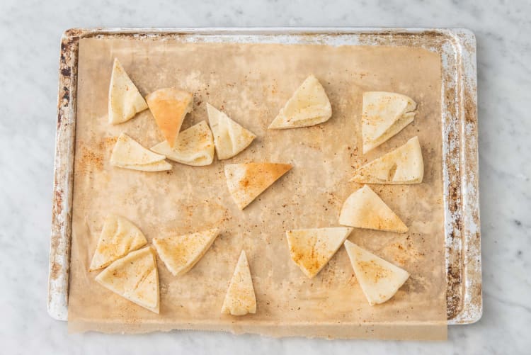 Make spiced flatbread crisps