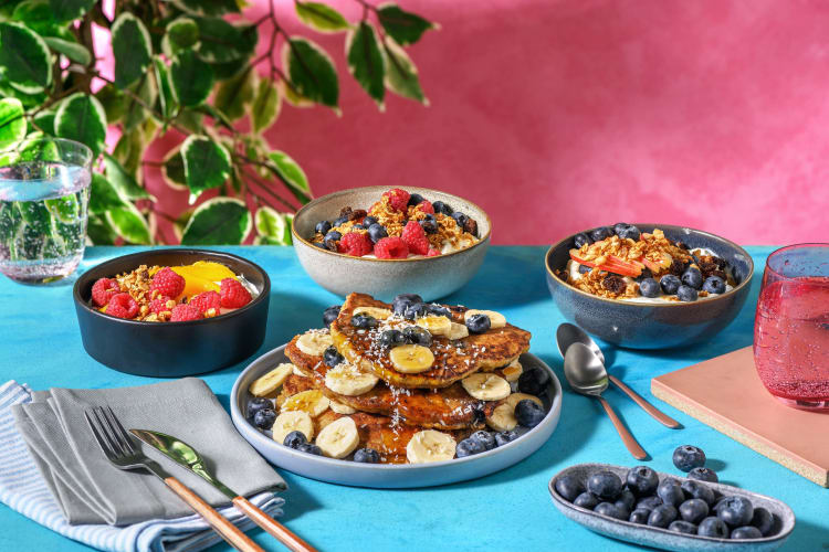 Yoghurt-granola variaties met vers fruit