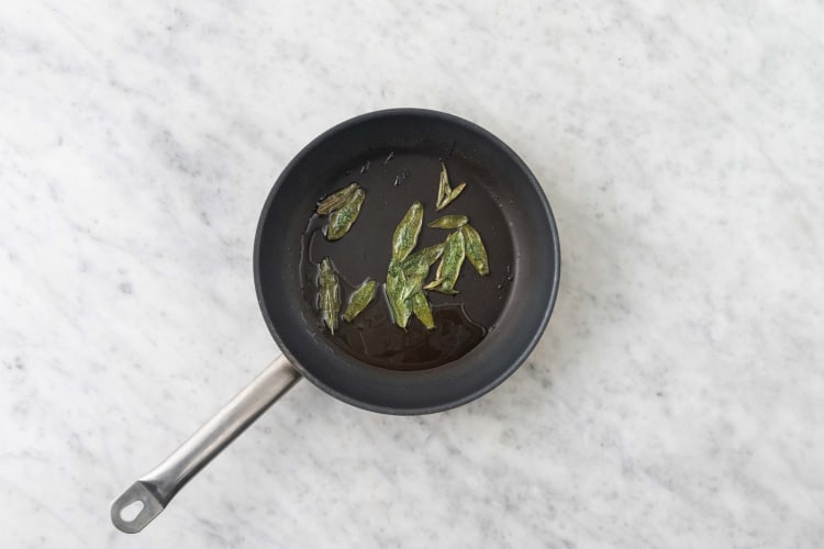 Fry sage leaves