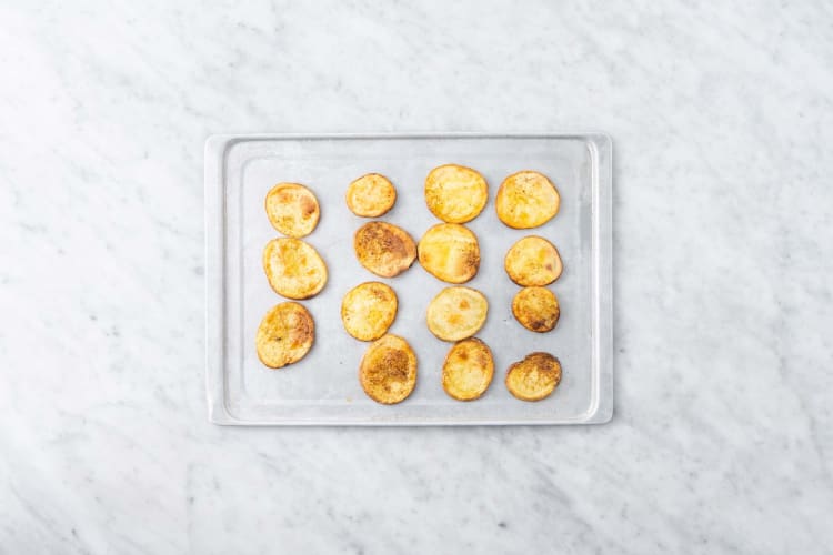 Prep and roast potato coins