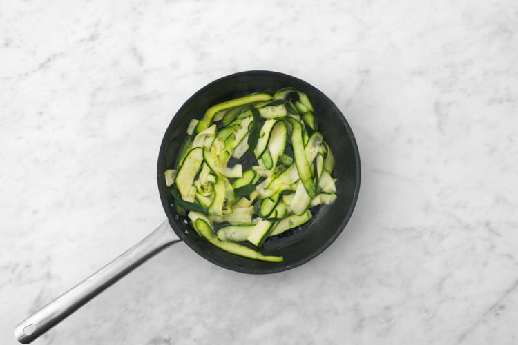 Cook zucchini ribbons