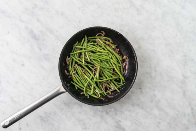 Poêler les haricots verts