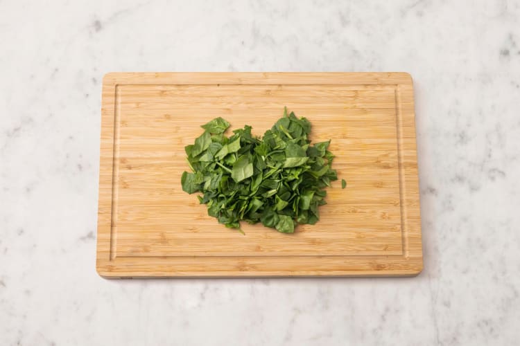 Cook veggies and prep spinach