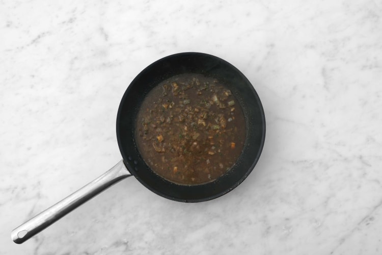 Make gravy and garlic oil