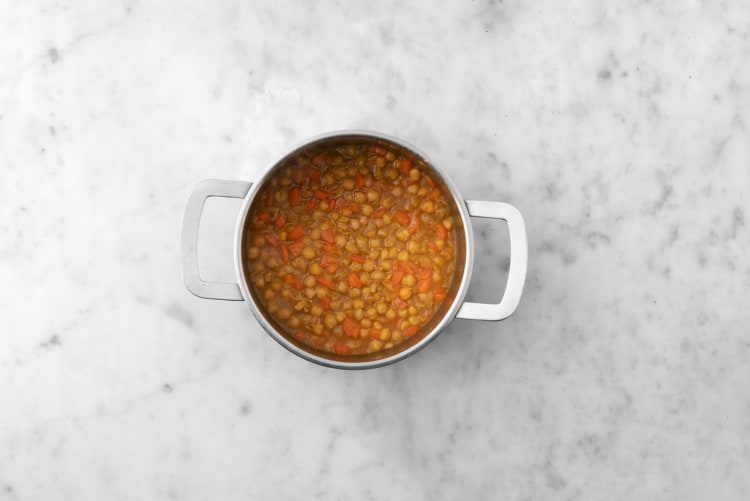 Cook chickpea stew
