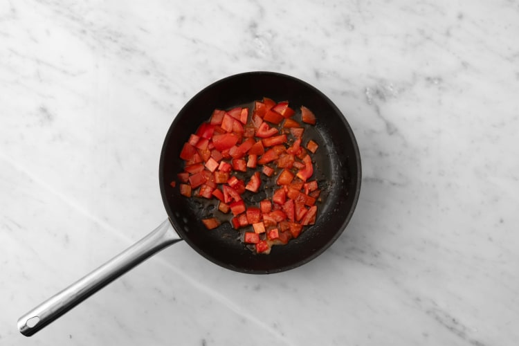Stek lök och tomat