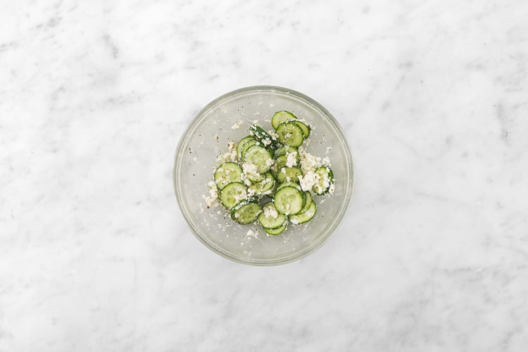 Make feta-cucumber salad