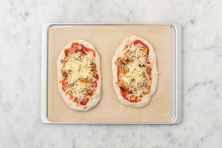 Assemble and bake flatbreads