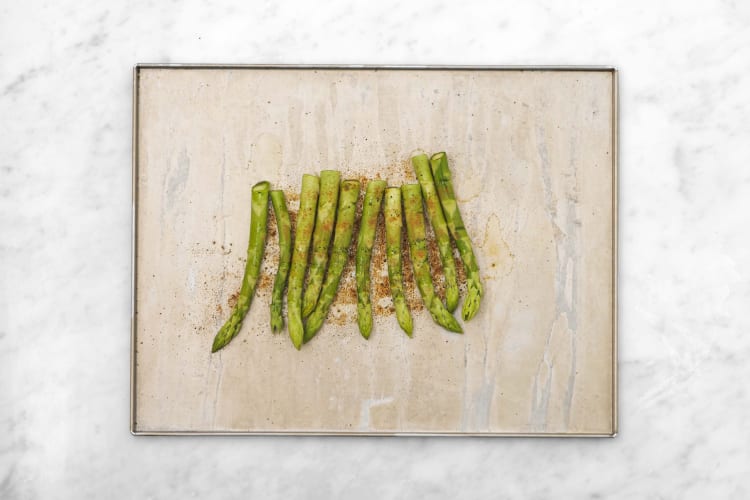 Prep and season asparagus