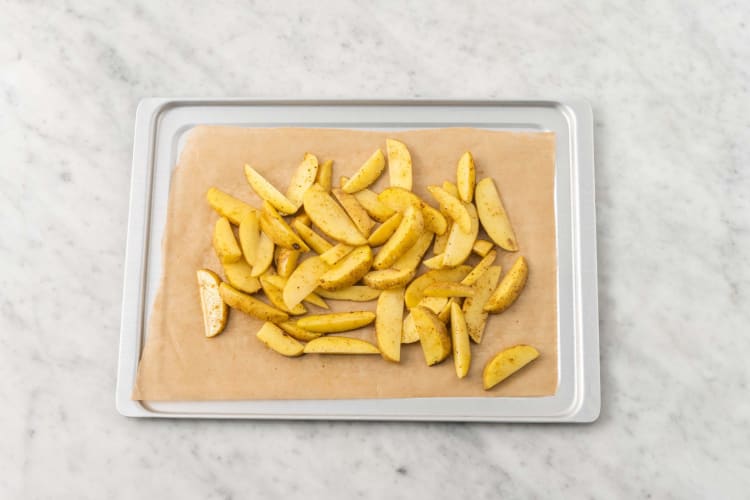 Prep and roast potato wedges