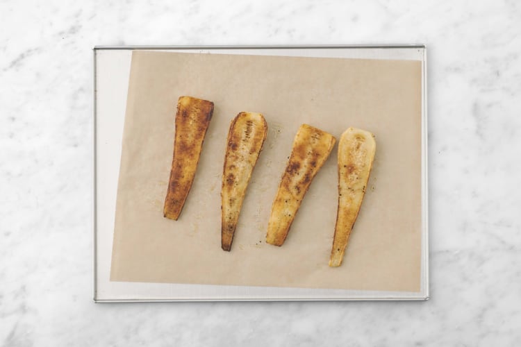 Sear parsnips