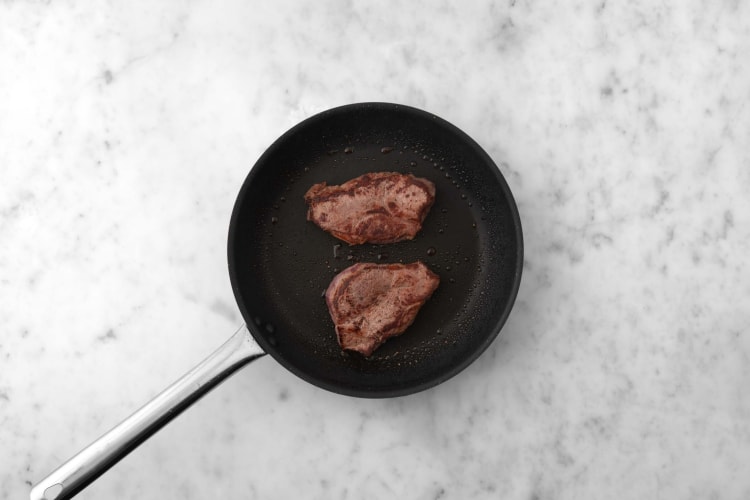 Pan-fry steaks