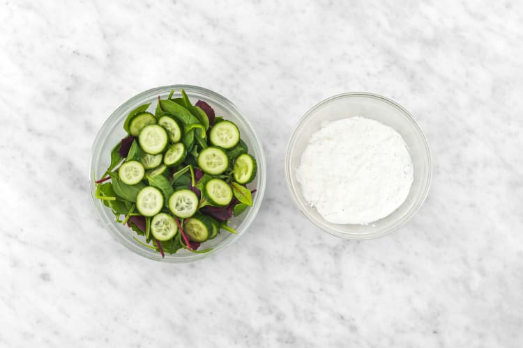 Prep sauce and make salad