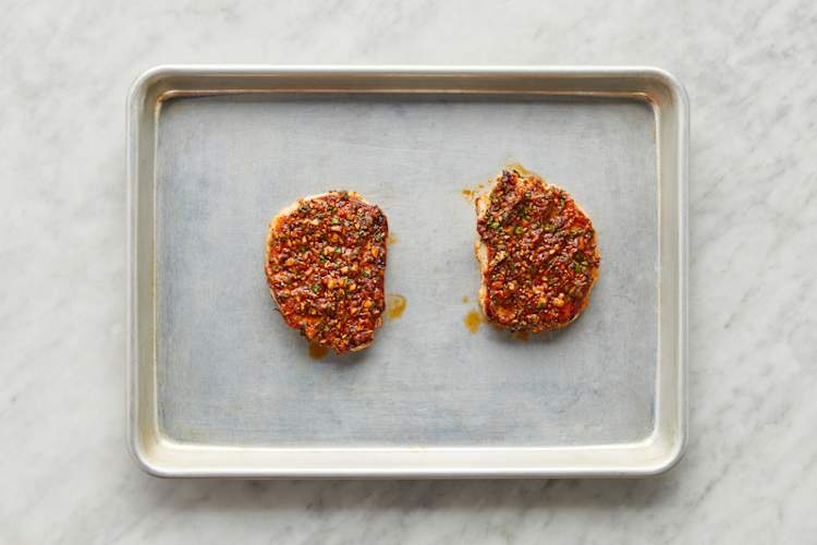 Season and cook pork