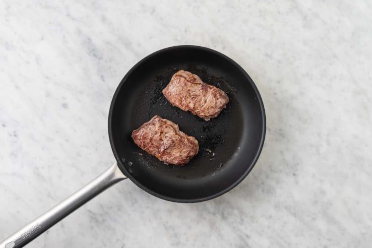 Pan-fry steaks