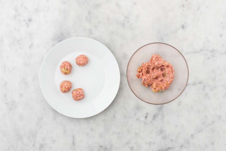 Form plant-based ground protein meatballs