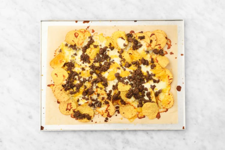 Assemble and bake nachos