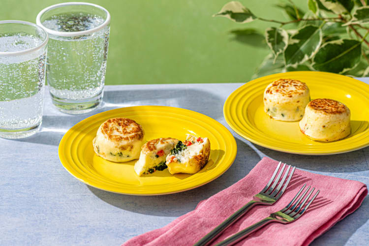 Bouchées aux blancs d'œufs, au feta et aux épinards