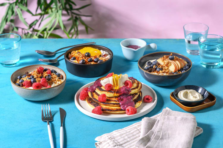 Pancakes à l’américaine au mascarpone et framboise