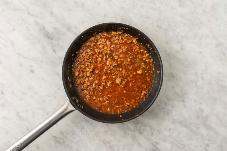 Finish Beyond Meat® bolognese sauce