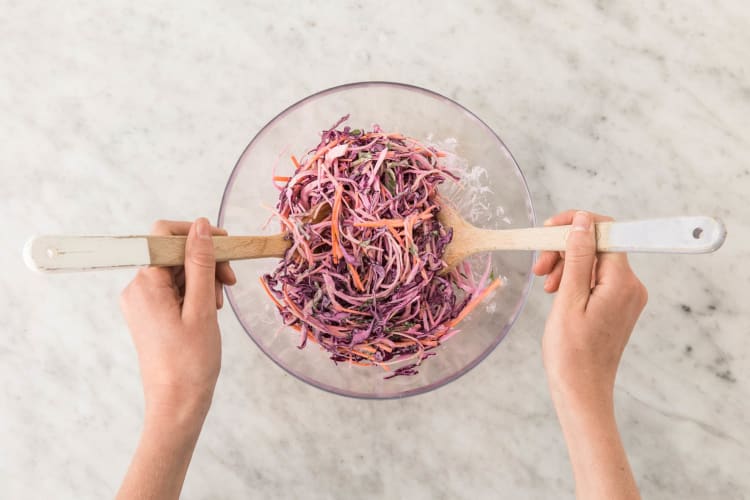 ASSEMBLE SLAW & MAKE CORNSTARCH MIX