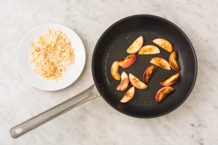 TOAST ALMONDS & COOK NECTARINES