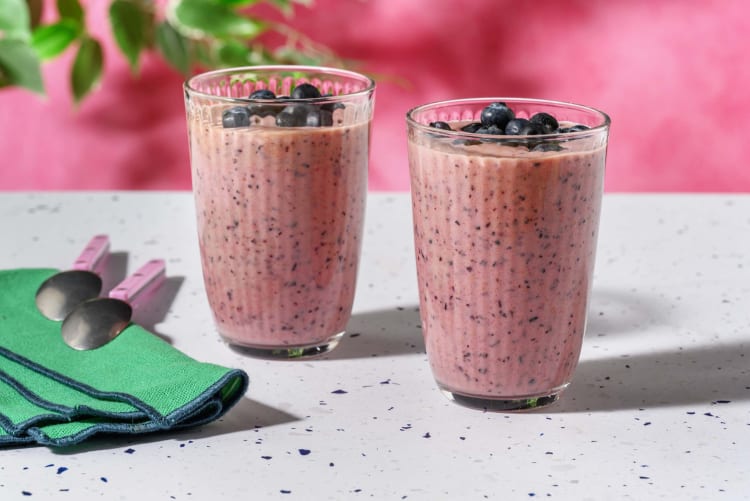 Very berry smoothie met blauwe bessen, frambozen en banaan