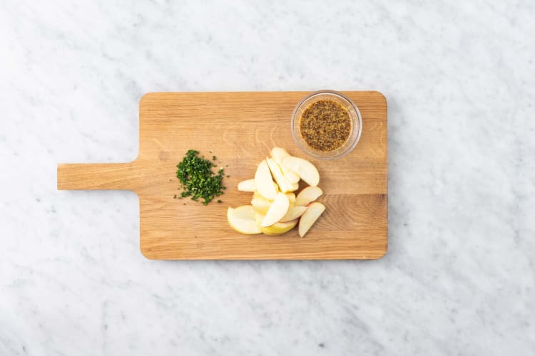 Prep and make maple-mustard glaze