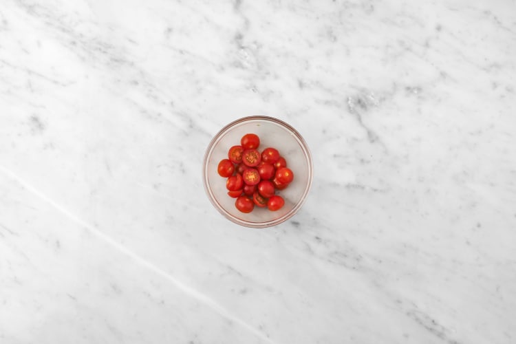 Prep and marinate tomatoes