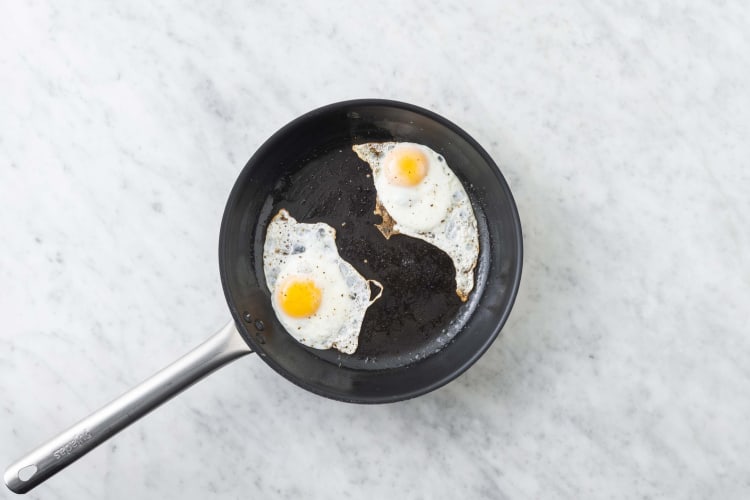 Cook eggs and bake bread